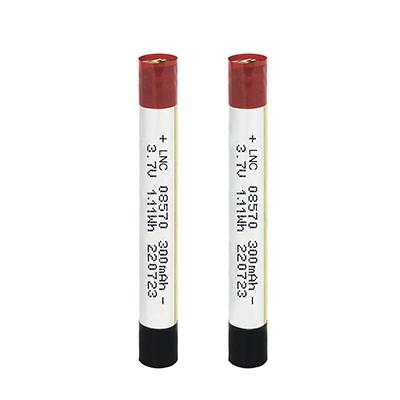 3.7V Cylinderical 300mAh 08570 Lipo Battery