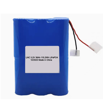 Custom 3.2V 36Ah 1S6P 32650/32700 Lithium ion LiFePO4 Rechargeable Battery pack